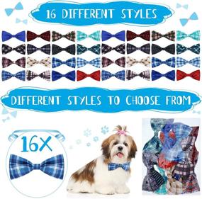 img 3 attached to 🐶 Weewooday 16 Pieces Dog Bow Ties: Summer Hawaiian Styles for Large Dogs, Perfect for Spring Grooming & Independence Day