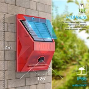 img 1 attached to Solar Motion Sensor Alarm System Outdoor 8LED Strobe Light Security Siren 129DB 328Ft Remote Control Home Chicken Coop Farm Barn Villa Yard
