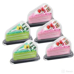 img 3 attached to 🍰 Pack of 100 Cake Slice Boxes - Plastic Cheesecake Pie Box, Suitable for Cakes under 4-1/4" L x 3" W x 2-1/4" H (Black)