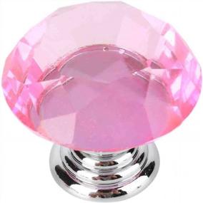 img 4 attached to 30Mm Crystal Glass Drawer Cabinet Knobs, Shaped Closet Door Knob For Kitchen Wardrobe Cupboard (10 Pack Pink)