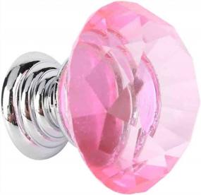 img 2 attached to 30Mm Crystal Glass Drawer Cabinet Knobs, Shaped Closet Door Knob For Kitchen Wardrobe Cupboard (10 Pack Pink)