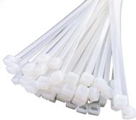 150pcs 12 inch clear cable zip ties - strong & flexible wire tie wraps for 50 lbs load capacity - efficient electrial cord management solution in white logo