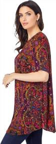 img 1 attached to Stylish Plus-Size Button Front Tunic Shirt For Women - Roamans Angelina Collection