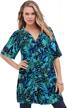 stylish plus-size button front tunic shirt for women - roamans angelina collection logo