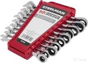 img 3 attached to 🔧 Red Steelman Universal 10-Tool Wrench Holder/Organizer for Mechanics with Conforming Slots, Convenient Handle for Easy Carrying or Hanging Garage Storage
