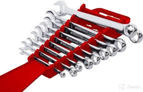 img 2 attached to 🔧 Red Steelman Universal 10-Tool Wrench Holder/Organizer for Mechanics with Conforming Slots, Convenient Handle for Easy Carrying or Hanging Garage Storage