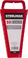 🔧 red steelman universal 10-tool wrench holder/organizer for mechanics with conforming slots, convenient handle for easy carrying or hanging garage storage logo