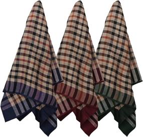 img 4 attached to Cotton Handkerchiefs for Men – Pack of Three, MH1041