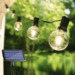 img 4 attached to 25-Foot Solar Powered Globe LED String Lights With Vintage Style Bulbs For Backyard Outdoor Lighting And Holiday Parties