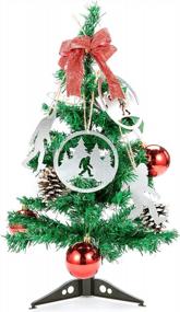 img 1 attached to Набор из 4 рождественских украшений снежного человека - металлические знаки снежного человека для подвешивания на дереве с лентой из мешковины