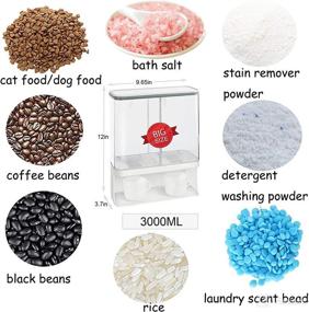 img 2 attached to 🍚 Convenient 105Oz Wall Mounted Rice Dispenser & Dry Food Storage: Ideal for Laundry Detergent, Pet Food, Nuts, and Beans - NOT for Oatmeal