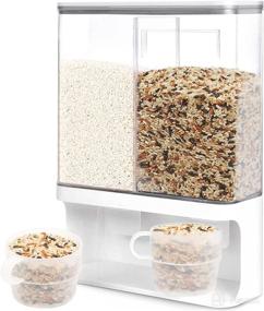 img 4 attached to 🍚 Convenient 105Oz Wall Mounted Rice Dispenser & Dry Food Storage: Ideal for Laundry Detergent, Pet Food, Nuts, and Beans - NOT for Oatmeal