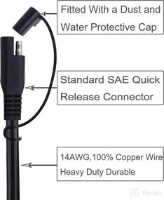 img 3 attached to 🔌 SCCKE 3FT 14WG 12V Cigarette Lighter Plug to SAE Quick Release Adapter Extension Charging Cable: Enhanced with 20A Fuse & LED Light