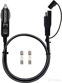 img 4 attached to 🔌 SCCKE 3FT 14WG 12V Cigarette Lighter Plug to SAE Quick Release Adapter Extension Charging Cable: Enhanced with 20A Fuse & LED Light