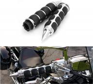 upgrade your bike with oxmart 26mm motorcycle grips - black and chrome, 1" universal fit for cruisers, choppers, and kawasaki/suzuki models (1 pair) logo