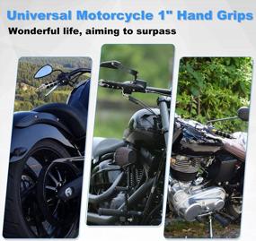 img 2 attached to Upgrade Your Bike With OXMART 26MM Motorcycle Grips - Black And Chrome, 1" Universal Fit For Cruisers, Choppers, And Kawasaki/Suzuki Models (1 Pair)