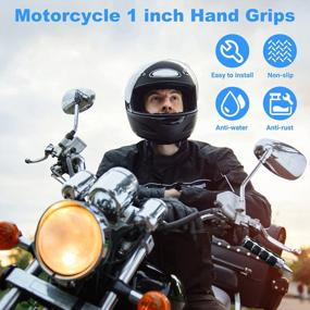 img 3 attached to Upgrade Your Bike With OXMART 26MM Motorcycle Grips - Black And Chrome, 1" Universal Fit For Cruisers, Choppers, And Kawasaki/Suzuki Models (1 Pair)