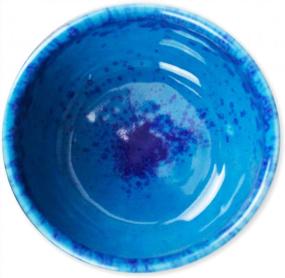 img 2 attached to Roro Ceramic Stoneware Hand-Molded Coral Beach Blue Speckled Spotted Dipping Bowls (Sauce X 4)