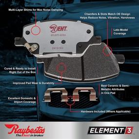 img 3 attached to High-Quality Raybestos Element3 EHT™ Rear Brake Pad Set for Lexus ES300h/ES350/HS250h and Toyota Avalon/Camry/Matrix/Rav4 Model Years (EHT1212H)