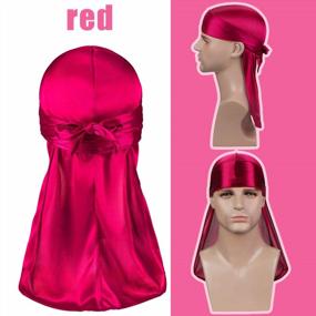 img 2 attached to Stylish And Comfortable 3-Piece Silk Durag Set For Men