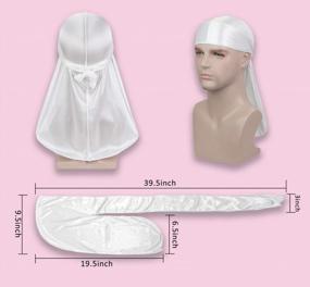img 3 attached to Stylish And Comfortable 3-Piece Silk Durag Set For Men