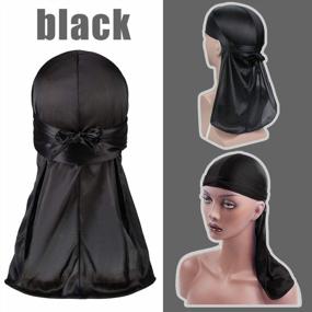 img 1 attached to Stylish And Comfortable 3-Piece Silk Durag Set For Men