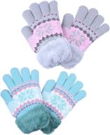 ❄️ snowflake girls' accessories winter gloves mittens - for cold weather логотип