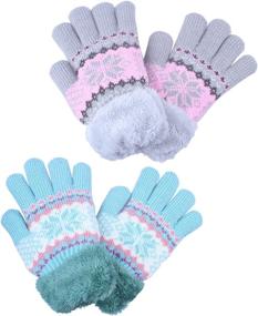 img 4 attached to ❄️ Snowflake Girls' Accessories Winter Gloves Mittens - for Cold Weather