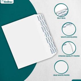 img 2 attached to EnDoc 6X9 Envelopes Self Seal - 250 Pack - Designed For Photography, Oversized, Weddings, School & Office Bulk Pack - 28 Lb Open Side Booklet White Envelope