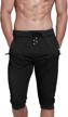 tbmpoy men's cotton running capri shorts with zipper pockets - breathable below knee gym jogger logo