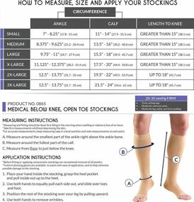 img 3 attached to Truform 20-30 MmHg Compression Stockings - Knee High Length, Open Toe, White, Medium For Men & Women
