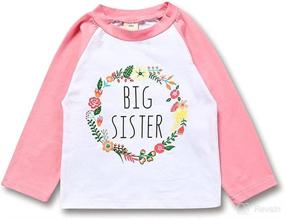 img 4 attached to Sister Letter Toddler Garland T Shirt Apparel & Accessories Baby Girls : Clothing