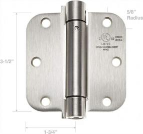 img 2 attached to Cauldham (2 Pack) Heavy-Duty 3-1/2" Self-Closing Spring Door Hinge With 5/8" Radius Corners, UL Listed - Satin Nickel