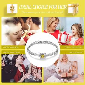 img 2 attached to Spiritual Guidance Women'S Bangle Bracelet With Crystal: Adjustable Yellow & White Gold Fashion Jewelry For Girls And Ladies By Menton Ezil