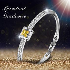 img 1 attached to Spiritual Guidance Women'S Bangle Bracelet With Crystal: Adjustable Yellow & White Gold Fashion Jewelry For Girls And Ladies By Menton Ezil