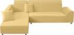 soft and stretchy l-shaped sectional couch covers with pillowcases - taococo beige polyester fabric slipcovers for 3 seater + 3 seater sofas logo