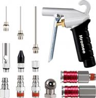 13-piece high flow air blow gun kit with nozzles, extensions, and couplers - essential air compressor accessories with 1/4" npt v-type aluminum plugs and tips by hromee logo