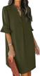 chic and comfy: qacohu women's v-neck ruffle short sleeve summer dress in a solid hue logo