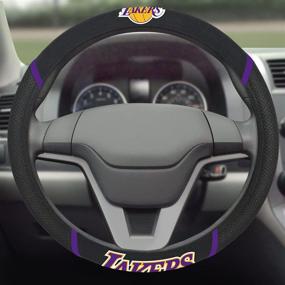 img 3 attached to 🏀 Enhance Your Ride with FANMATS 14795 Los Angeles Lakers Embroidered Steering Wheel Cover