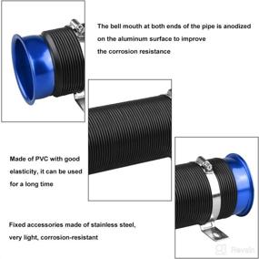 img 2 attached to 🔵 Sporacingrts Universal Blue Flexible Cold Air Intake Turbo Adjustable Inlet Hose Pipe - 3" 76mm