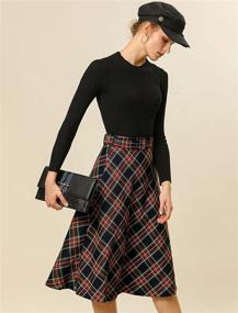 img 3 attached to Allegra Womens Tartan Belted Vintage Women's Clothing : Skirts