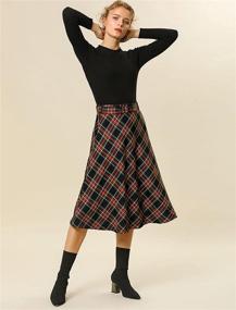 img 1 attached to Allegra Womens Tartan Belted Vintage Women's Clothing : Skirts