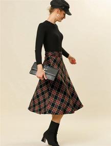 img 2 attached to Allegra Womens Tartan Belted Vintage Women's Clothing : Skirts