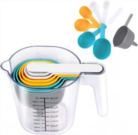 img 3 attached to Versatile 9-Piece Measuring Cups And Spoons Set For Precise Baking And Cooking