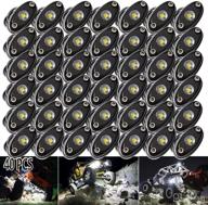 ledmircy r1 white led rock lights 40pcs for je-ep off road truck atv suv rzr trail rig lights pure white led underglow lights high power underbody lights auto car boat waterproof shockproof logo