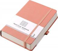 ahgxg lined journal notebook - 320 пронумерованных страниц a5 блокнот для колледжей толстый журнал для письма, 100gsm lined paper, кожаный твердый переплет, для женщин, мужчин, офисной школы, 5,75 '' x 8,38 ''-розовый логотип