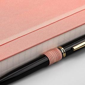 img 2 attached to AHGXG Lined Journal Notebook - 320 Numbered Pages A5 College Ruled Notebook Thick Journal For Writing, 100Gsm Lined Paper, Leather Hardcover, For Women Men Work Office School, 5.75'' X 8.38''-Pink