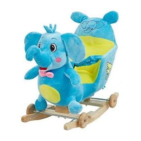 img 3 attached to Livebest Plush Rocking Horse With Wooden Chair, Wheels, And Seat Belt For Kids - Perfect For Indoor And Outdoor Play As Ride-On Toy, Animal Rocker, And Rocking Chair