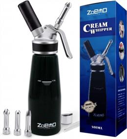 img 4 attached to 500 ML Professional Black ZOEMO Metal Whipped Cream Dispenser With 3 Stainless Steel Decorating Tips