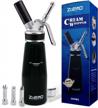 500 ml professional black zoemo metal whipped cream dispenser with 3 stainless steel decorating tips logo